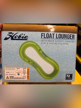 Hobie float lounger w/neck foot support cup & phone holders -NEW